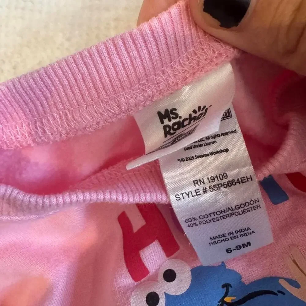 Pink sesame street cotton